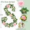 2 Pcs Flower Garland with 19.6 Ft Lights, 13.2 Ft Pink Floral Garland (Pink With Lights)